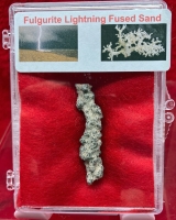 Fulgurite (lightning fused Sand) Algeria in an Acrylic Display Case