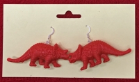 Triceratops Earrings, 1 Pair, Random Color, Soft Flexible Rubber